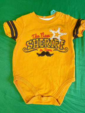 Western "New Sheriff in Town" Stitched Bodysuit/Vest Infant Baby 6 Months