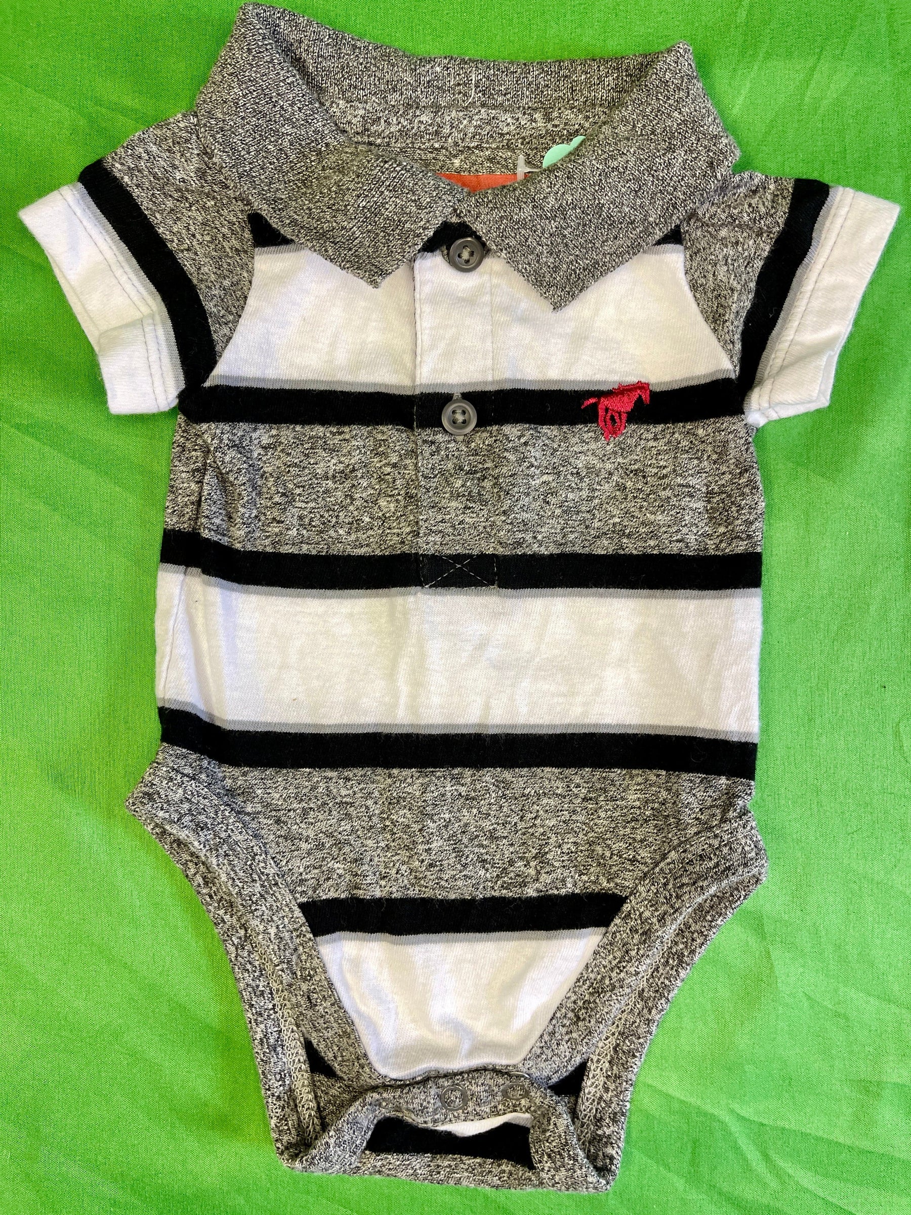 Wrangler Striped Golf Polo Shirt Style Bodysuit/Vest Infant Baby Newborn