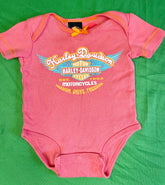 Harley Davidson Sparkly Pink Bodysuit/Vest Infant Baby 3-6 Months