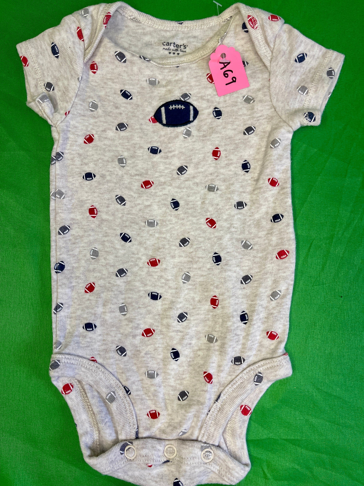 American Football Patterned Bodysuit/Vest Infant Baby 3 Months