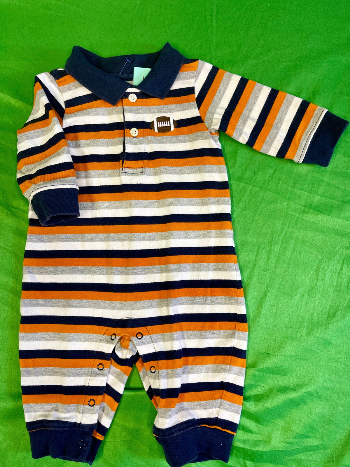 American Football Striped L/S Romper Infant Baby 3-6 Months