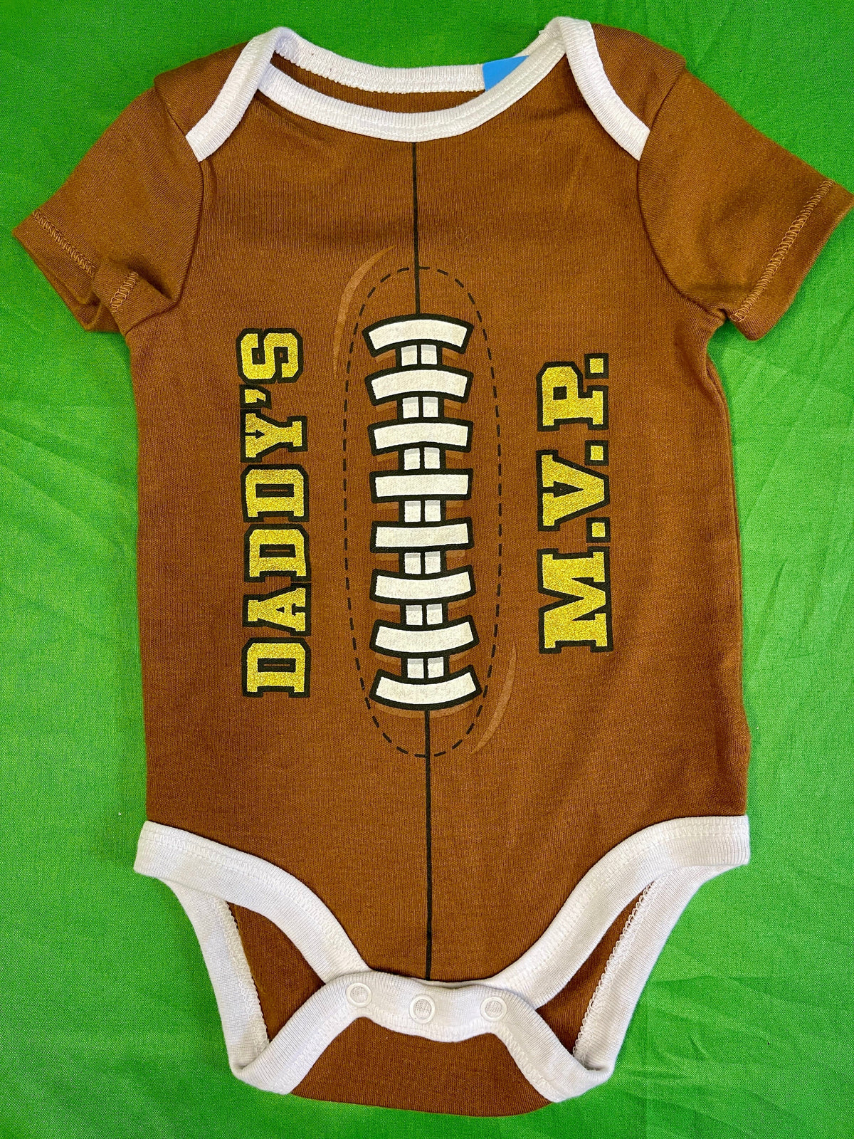 American Football "Daddy's MVP" Sparkly Bodysuit/Vest Infant Baby 3-6 Months