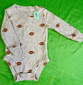 American Football Patterned L/S Bodysuit/Vest Infant Baby 6 Months