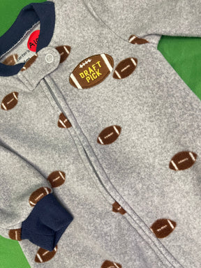 American Football Pattern Fleece L/S Footed Sleepsuit Infant Baby 6 Months