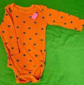 American Football Patterned Orange L/S Bodysuit/Vest Infant Toddler 12 Months