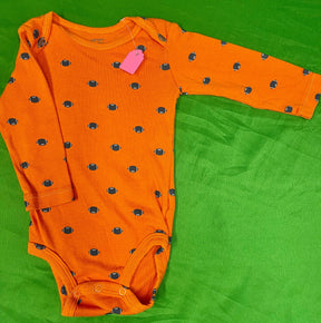 American Football Patterned Orange L/S Bodysuit/Vest Infant Toddler 12 Months