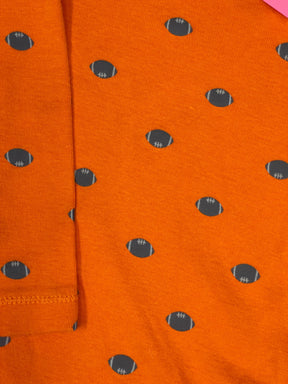 American Football Patterned Orange L/S Bodysuit/Vest Infant Toddler 12 Months