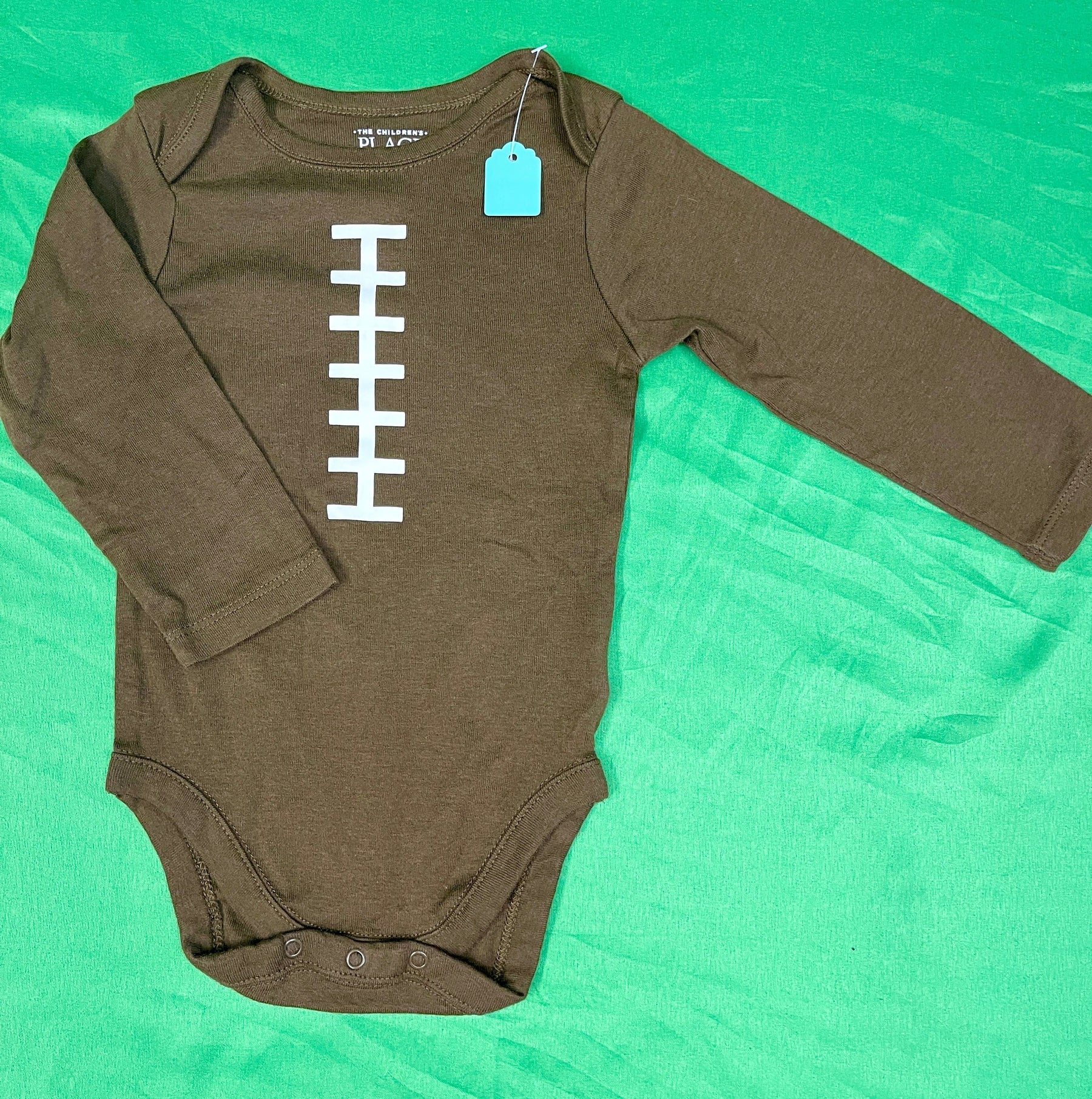 American Football Pigskin Style L/S Bodysuit/Vest Infant Toddler 12-18 Months