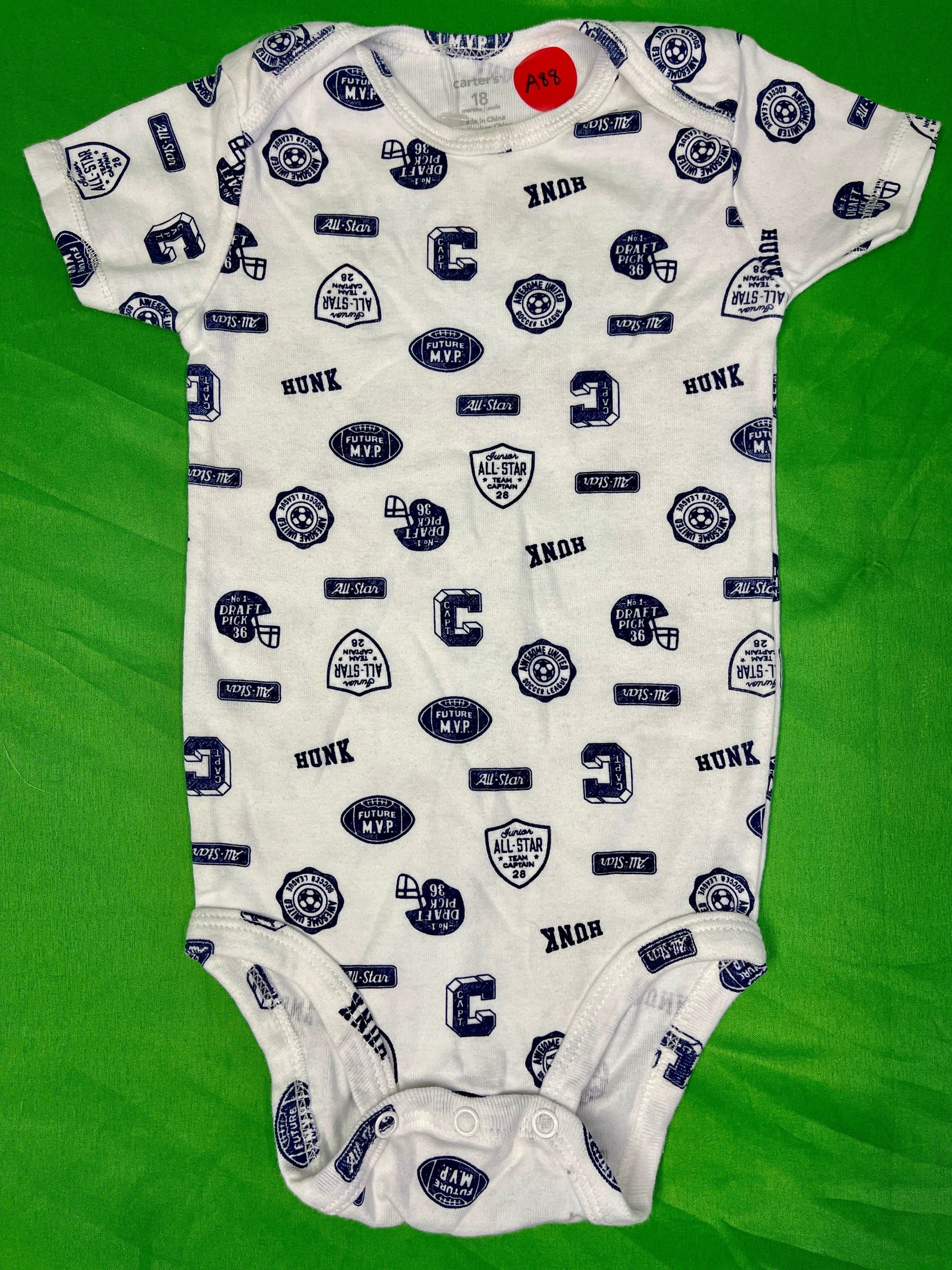 Sport Pattern Bodysuit/Vest Infant Toddler 18 Months