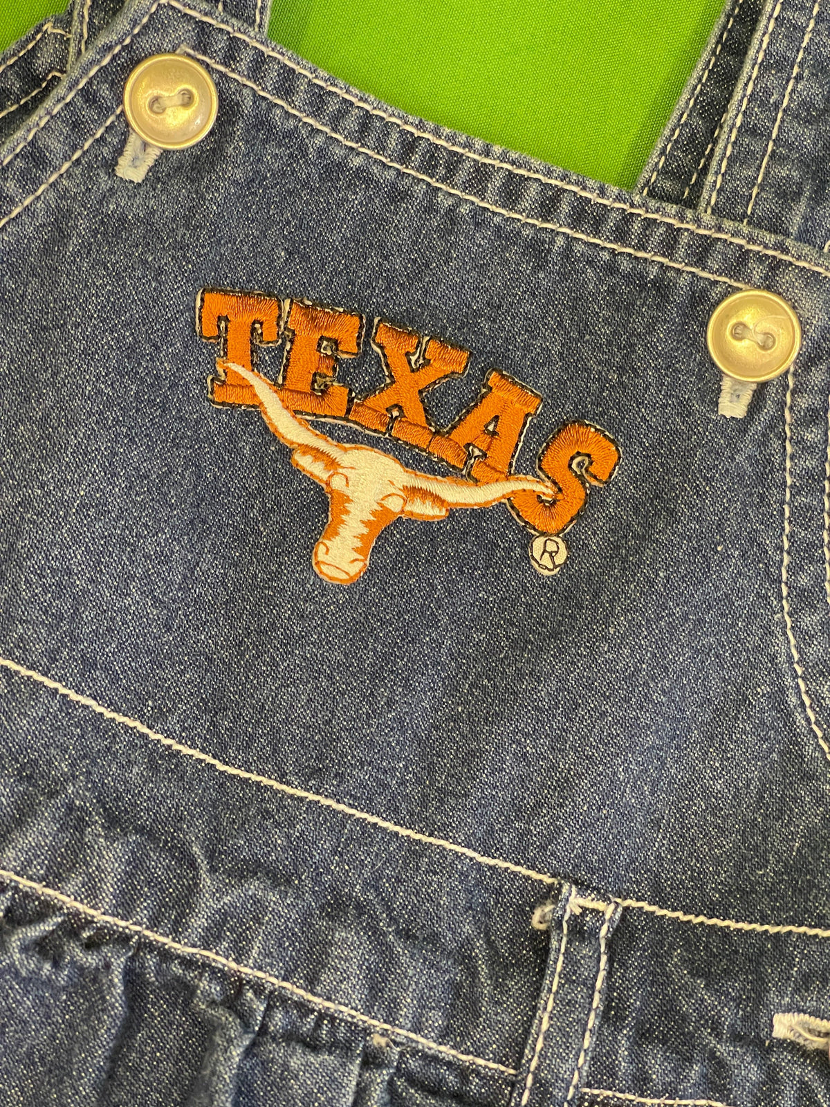 NCAA Texas Longhorns Denim Pinafore Dress Infant Baby 3-6 Months