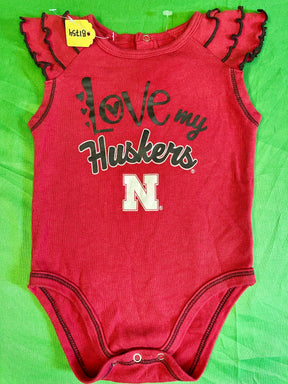 NCAA Nebraska Cornhuskers Frilly Bodysuit/Vest Infant Baby 6-9 Months