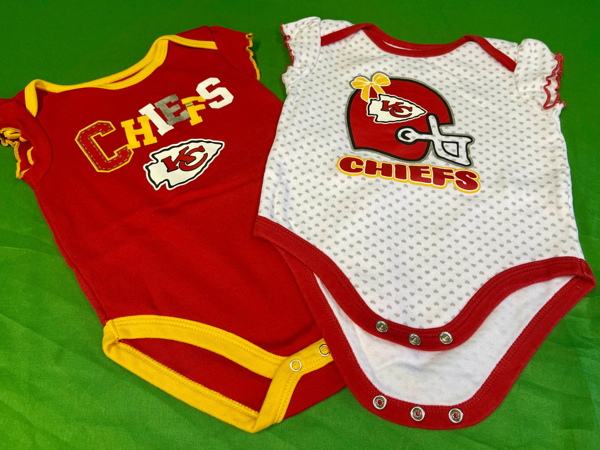 NFL Kansas City Chiefs Set of 3 Girls' Bodysuits/Vests 3-6 Months