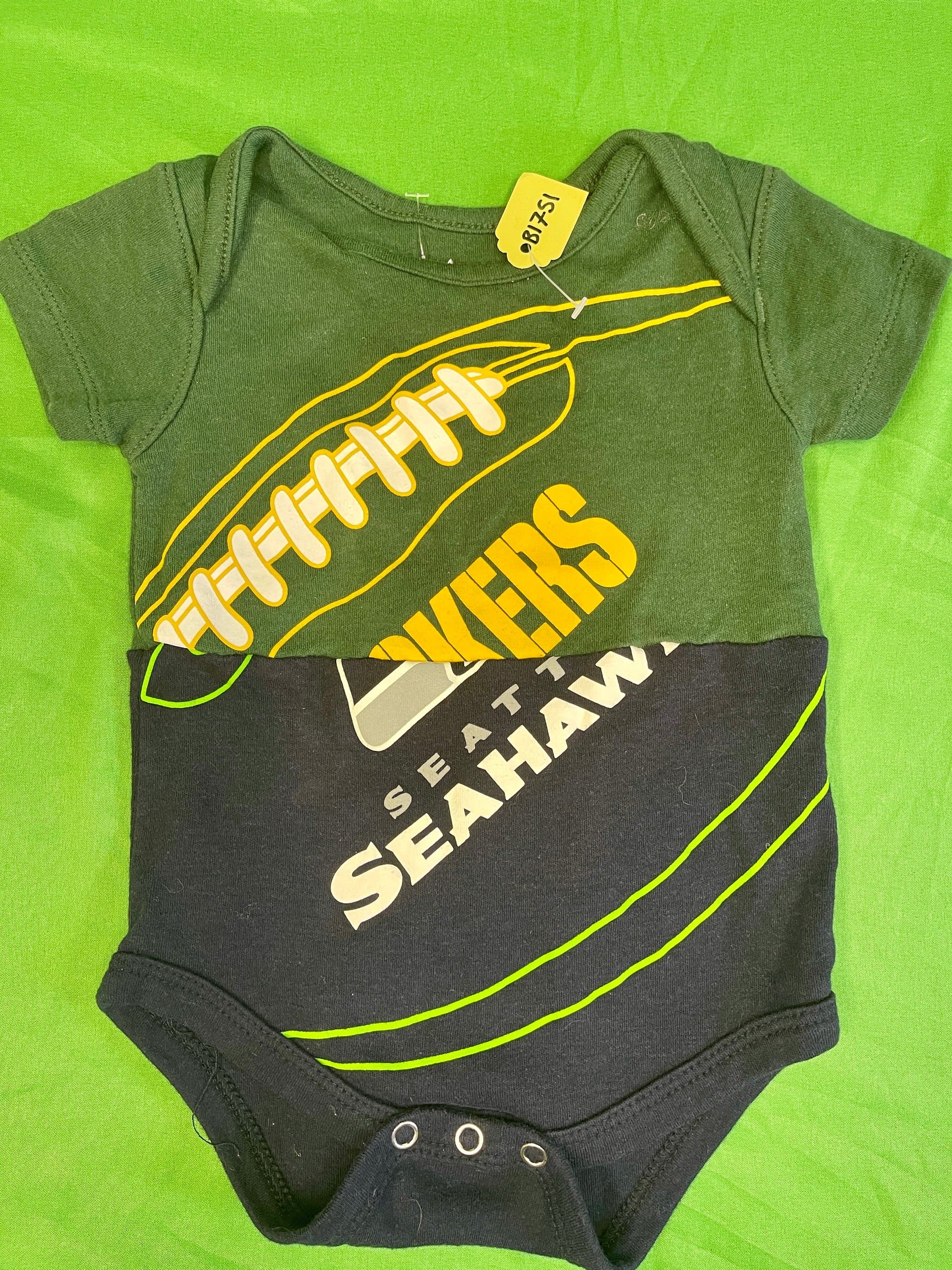 NFL Green Bay Packers & Seattle Seahawks Split Style Bodysuit/Vest 12 Months