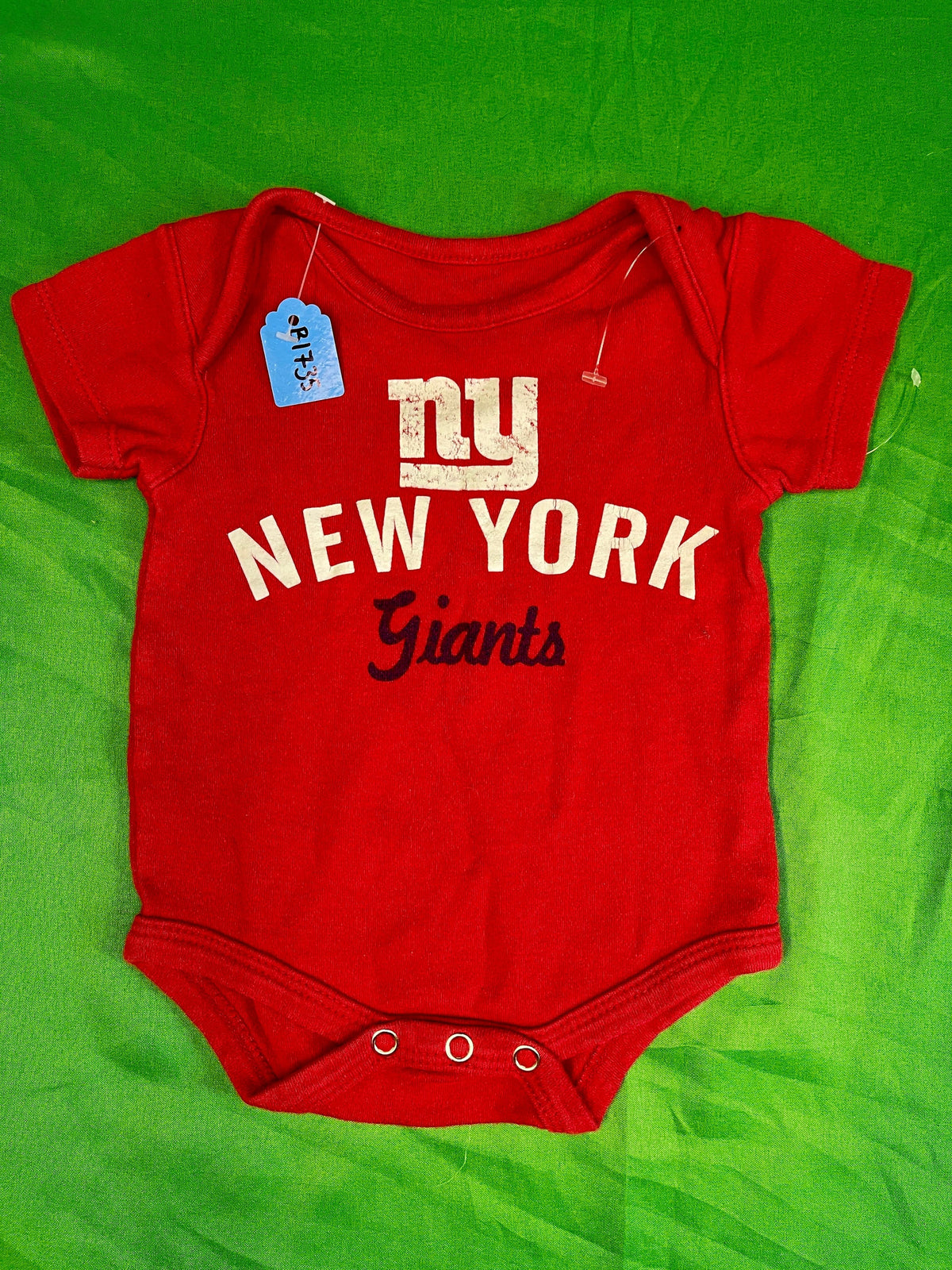 NFL New York Giants Red Bodysuit/Vest Infant Baby 3 Months