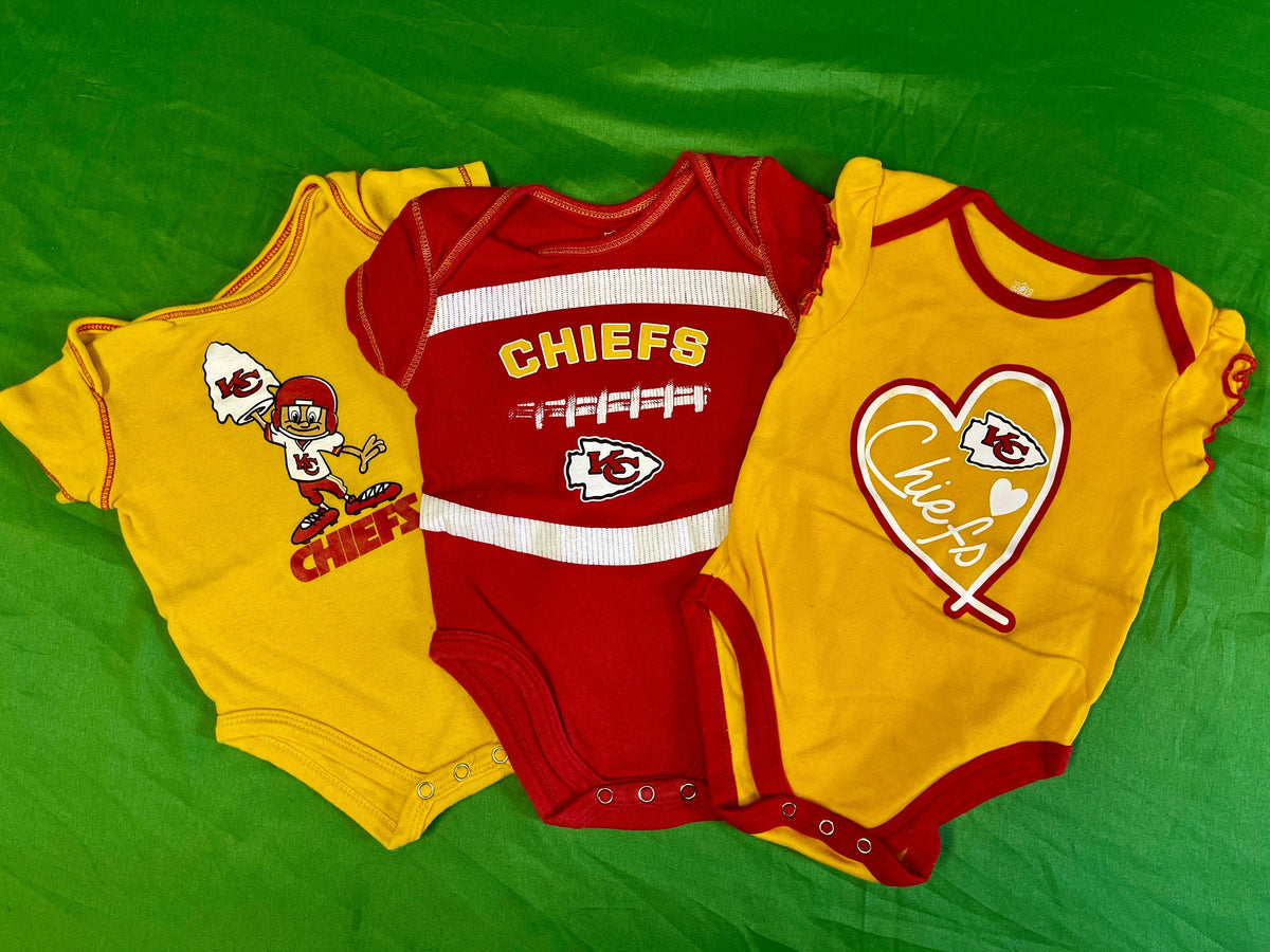 NFL Kansas City Chiefs Set of 3 Baby Vests/Bodysuits 3-6 Months