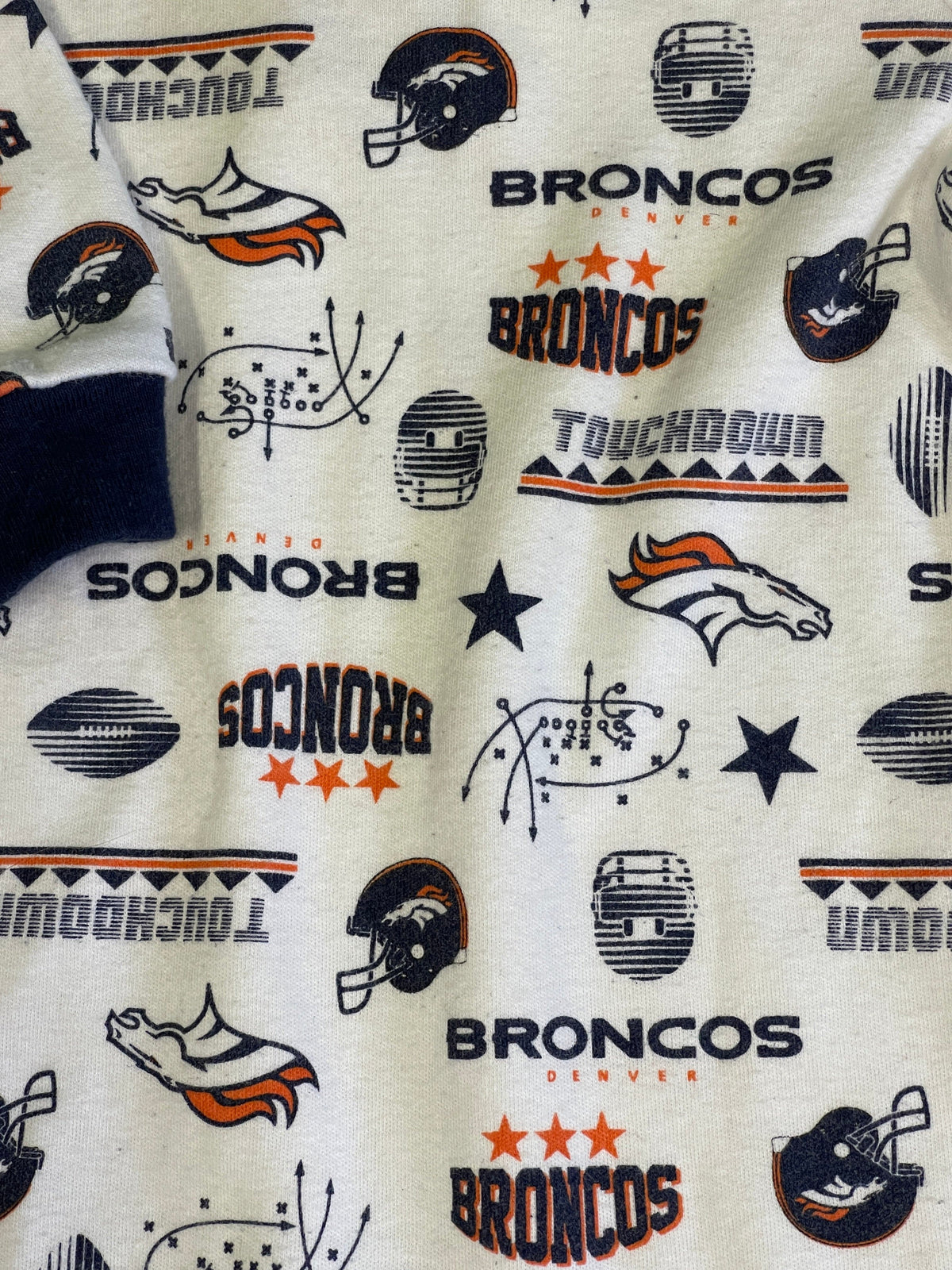 NFL Denver Broncos Patterned Footed Sleepsuit Infant Baby 0-3 Months