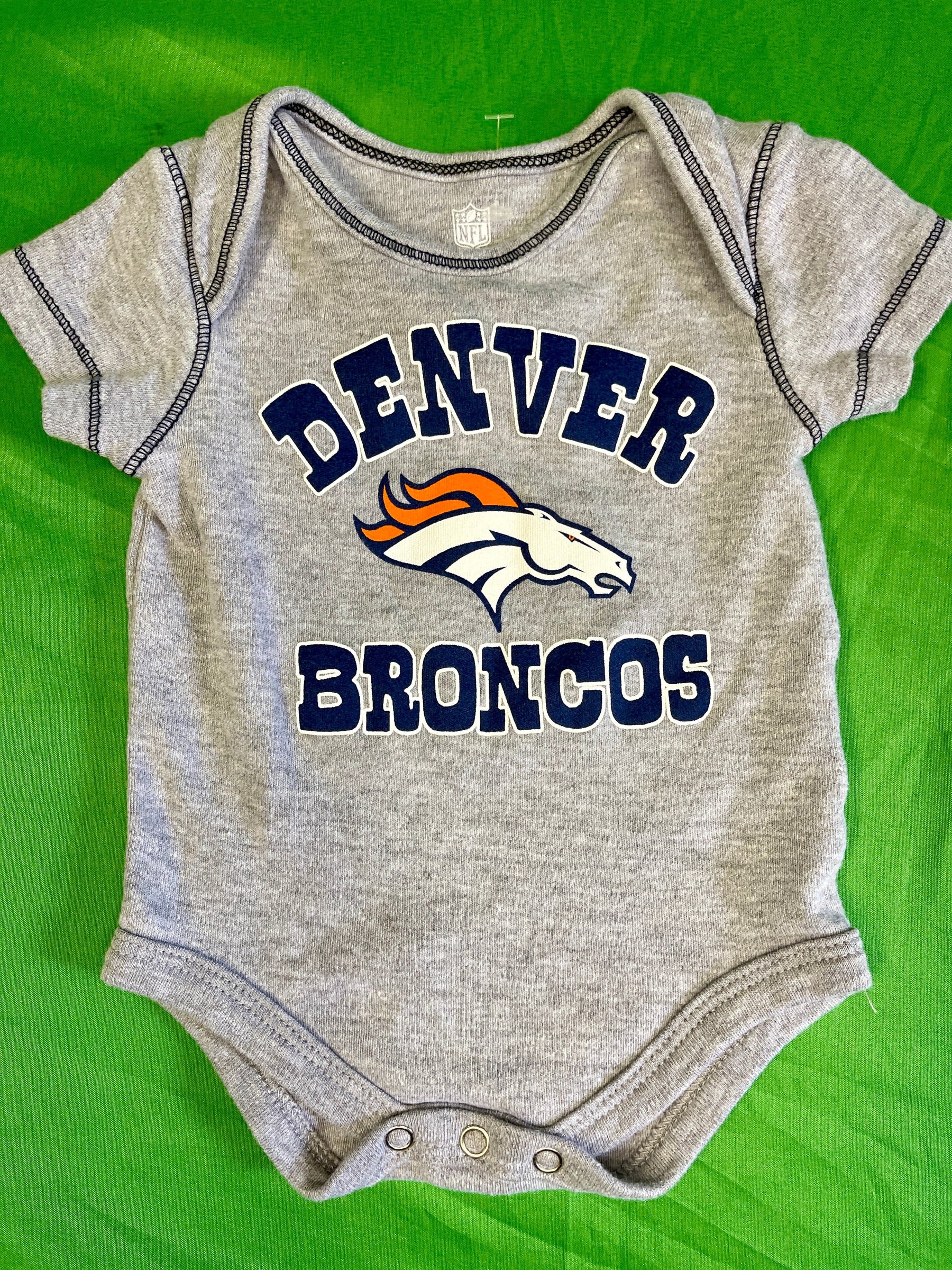 NFL Denver Broncos Heathered Grey Bodysuit/Vest Infant Baby 0-3 Months