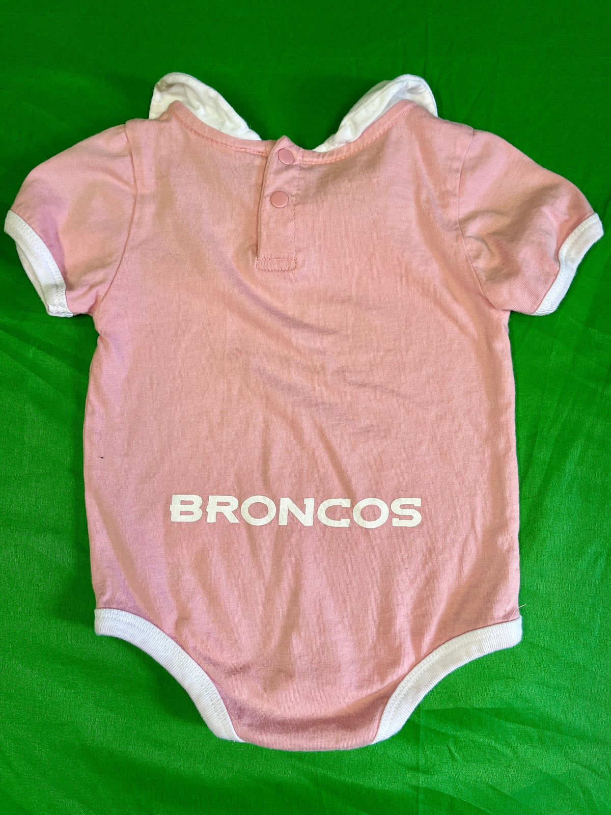 NFL Denver Broncos Vintage Pink Peter Pan Collar Girls' Bodysuit/Vest 3-6 Months