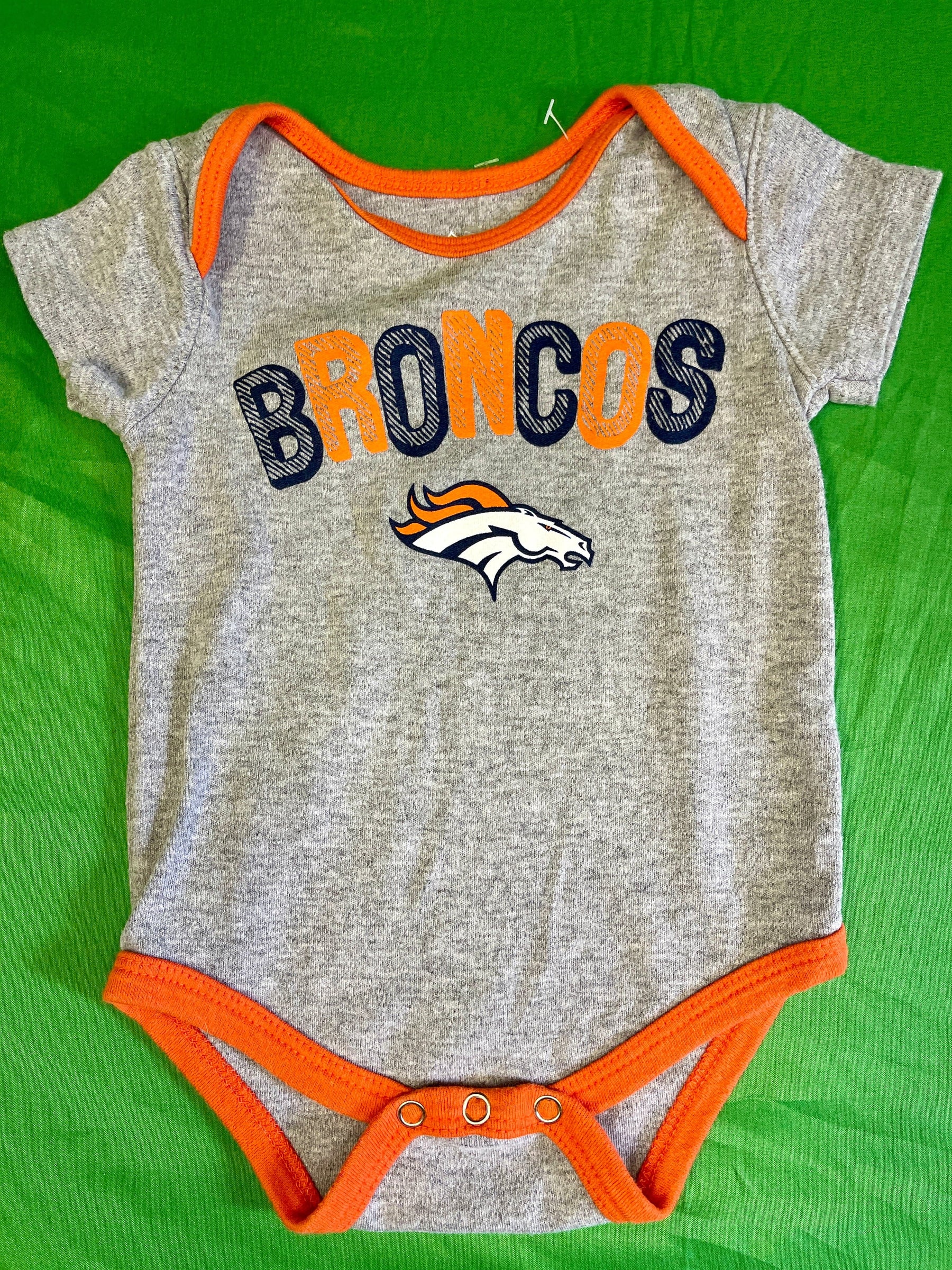 NFL Denver Broncos Heathered Grey Bodysuit/Vest Infant Baby 3-6 Months