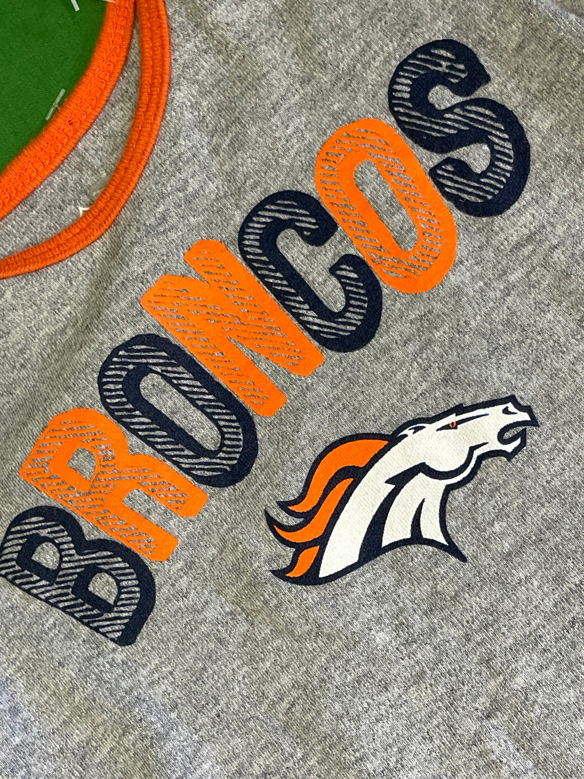 NFL Denver Broncos Heathered Grey Bodysuit/Vest Infant Baby 3-6 Months