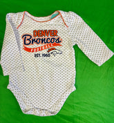 NFL Denver Broncos Heart Pattern L/S Bodysuit/Vest Infant Baby 6-9 Months