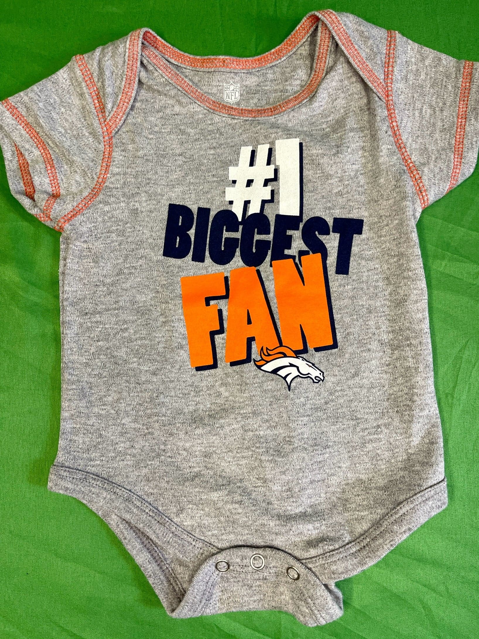 NFL Denver Broncos "#1 Biggest Fan" Bodysuit/Vest Infant Baby 6-9 Months