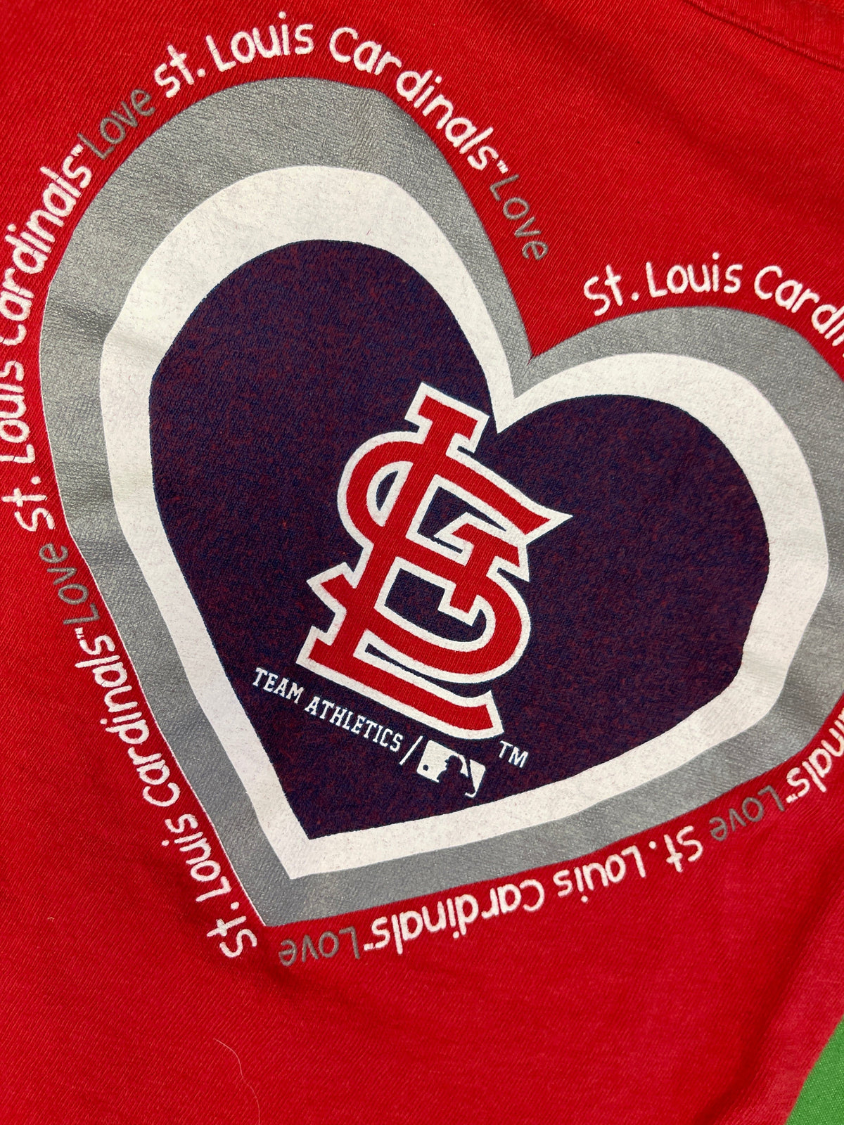 MLB St. Louis Cardinals Heart Print Girls' T-Shirt Infant Baby 12 Months