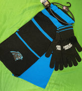 NFL Carolina Panthers 2-pc Ribbed Knit Gloves & Scarf Gift Set NWT