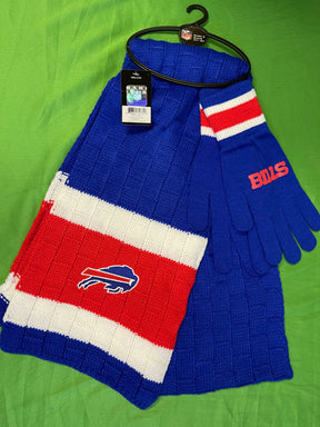 NFL Buffalo Bills 2-pc Cable Knit Gloves & Scarf Gift Set NWT