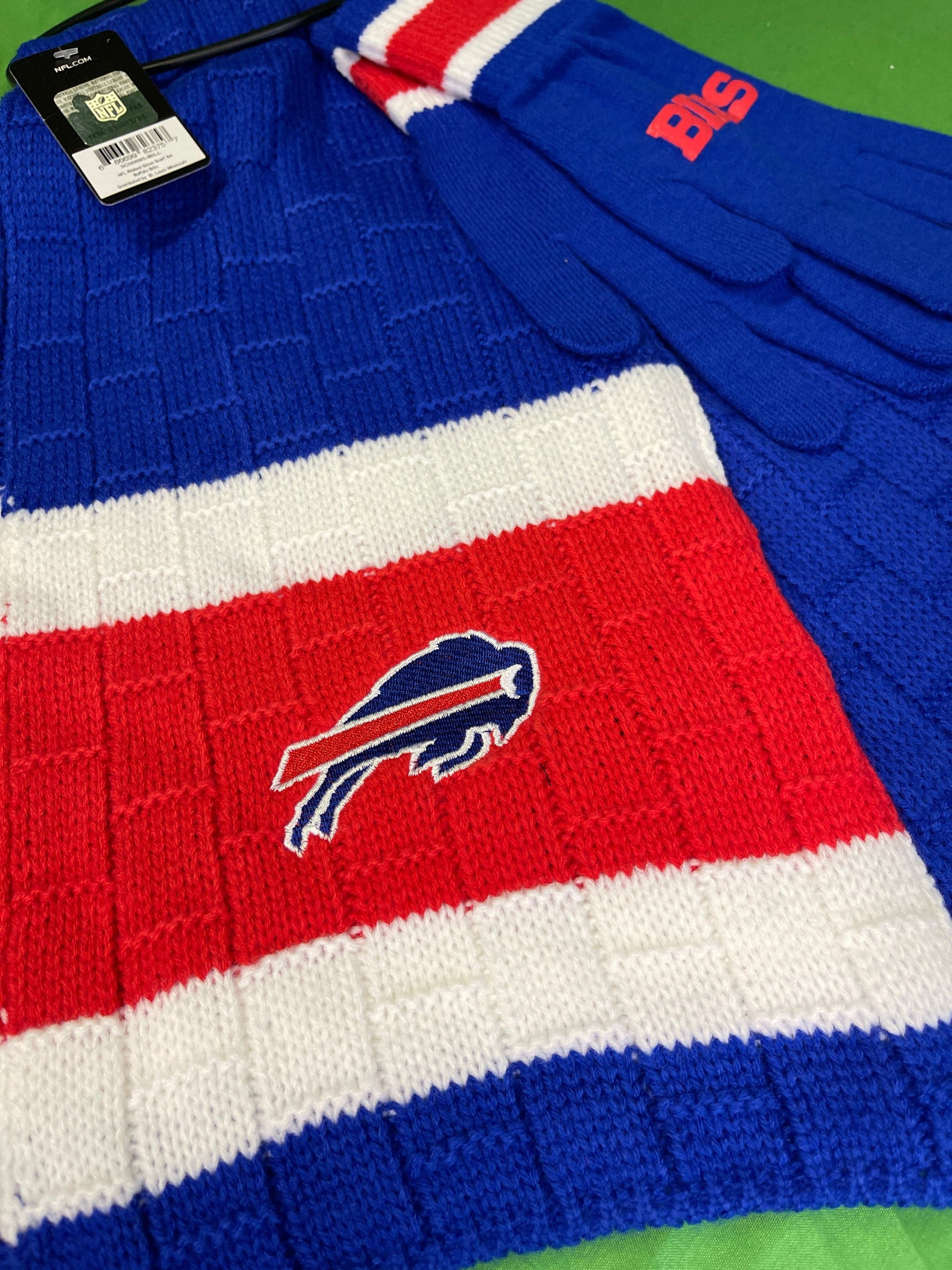 NFL Buffalo Bills 2-pc Cable Knit Gloves & Scarf Gift Set NWT