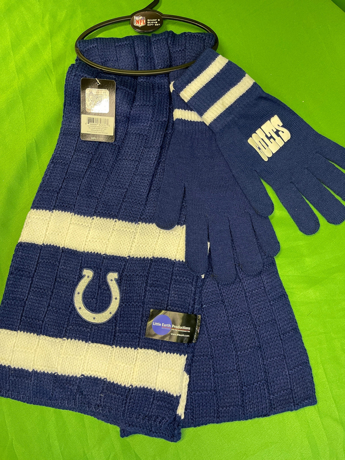 NFL Indianapolis Colts 2-pc Cable Knit Gloves & Scarf Gift Set NWT