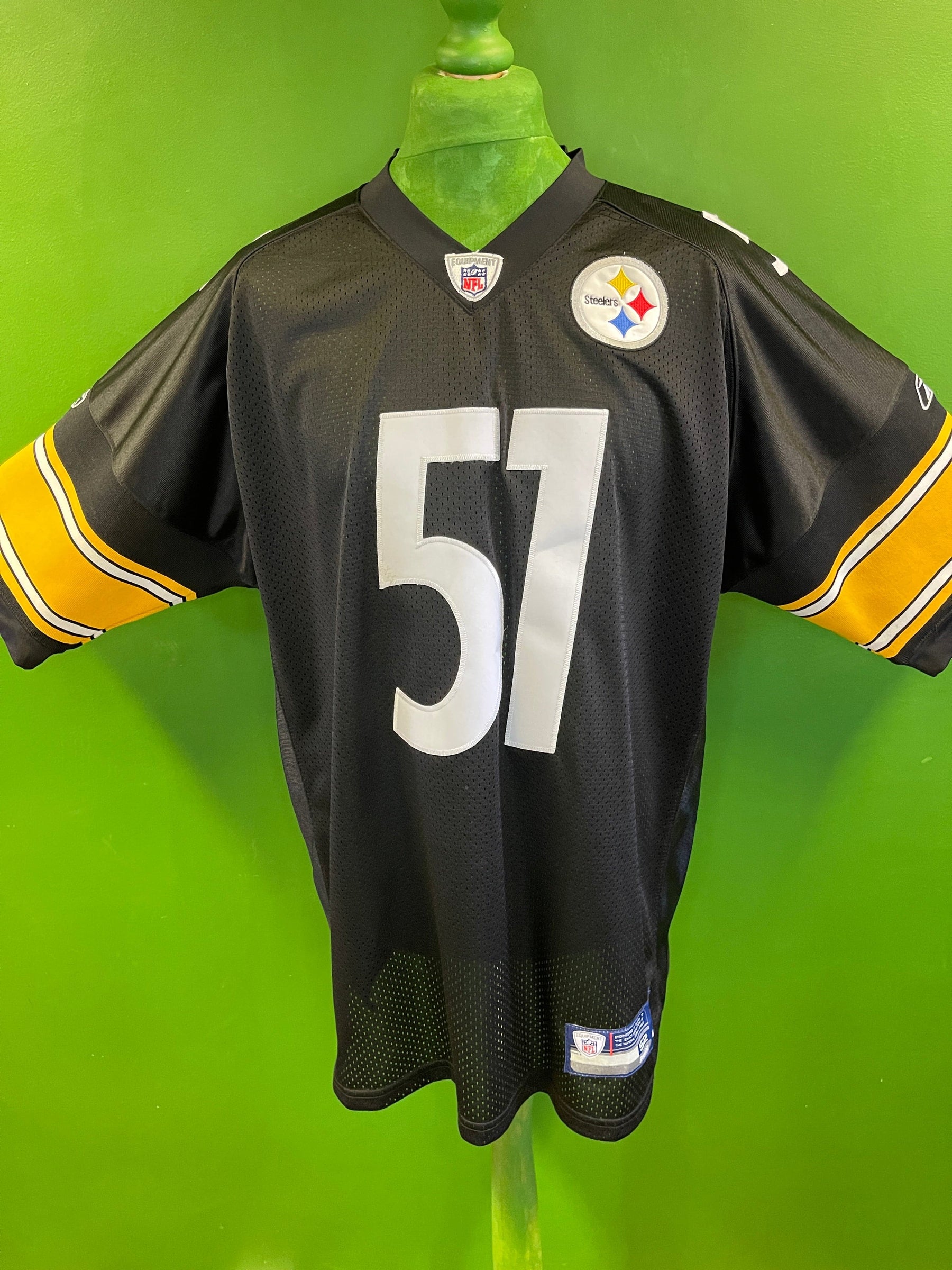 NFL Pittsburgh Steelers James Farrior #51 Stitched Jersey Men's 2X-Large