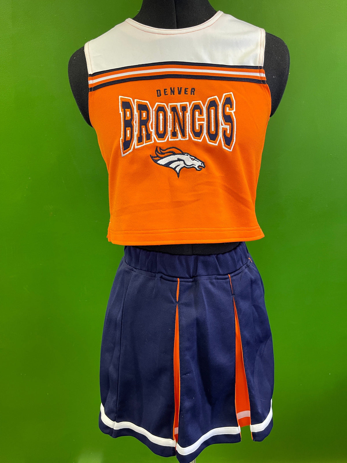 NFL Denver Broncos Reebok 2-piece Girls' Cheerleader Outfit Youth Medium 10-12