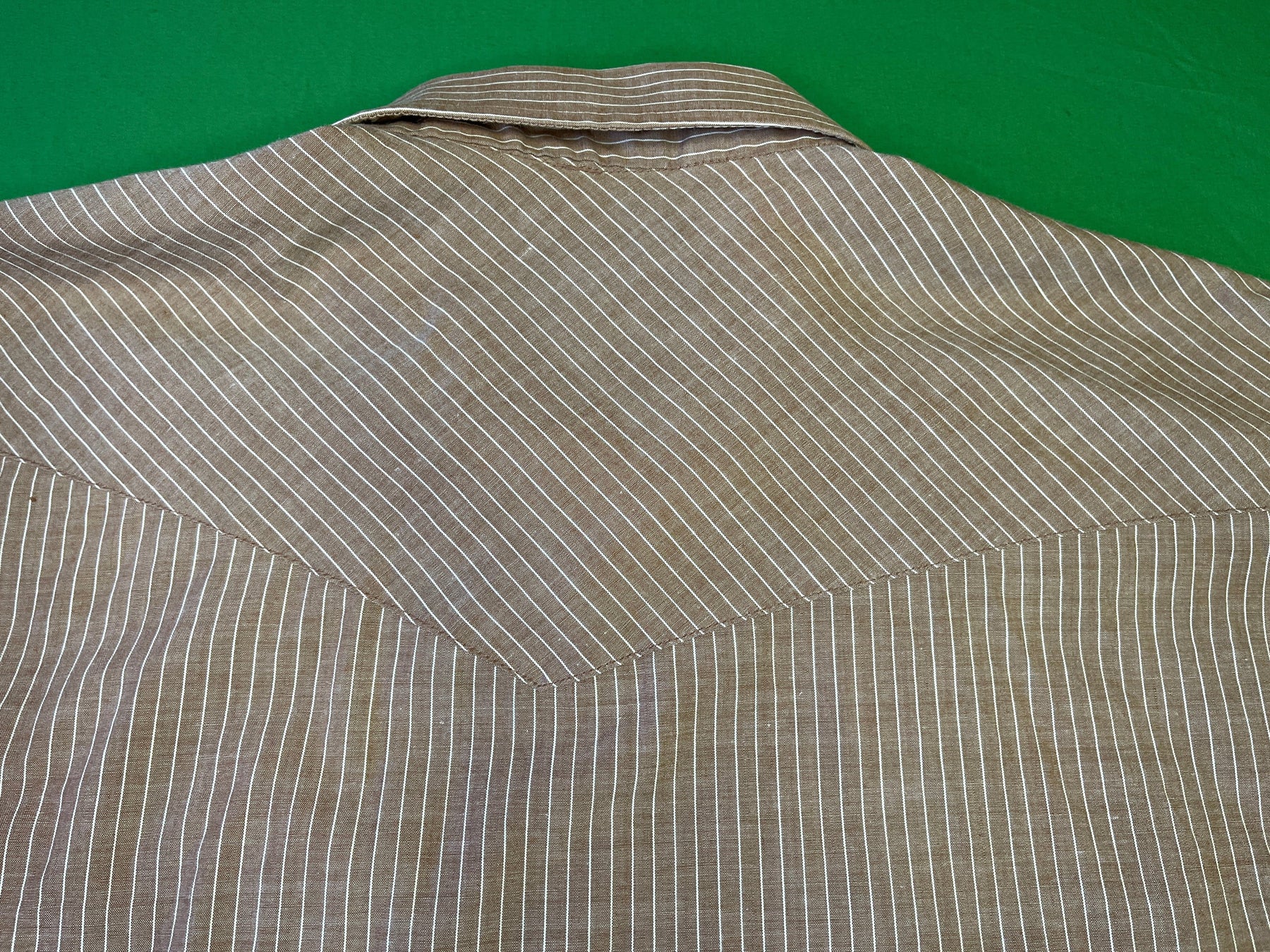 Western-Style Brown Pinstripe L/S Shirt Men's X-Large