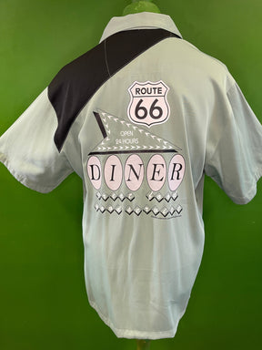 Route 66 Diner Mint Green Bowling Shirt Men's Medium