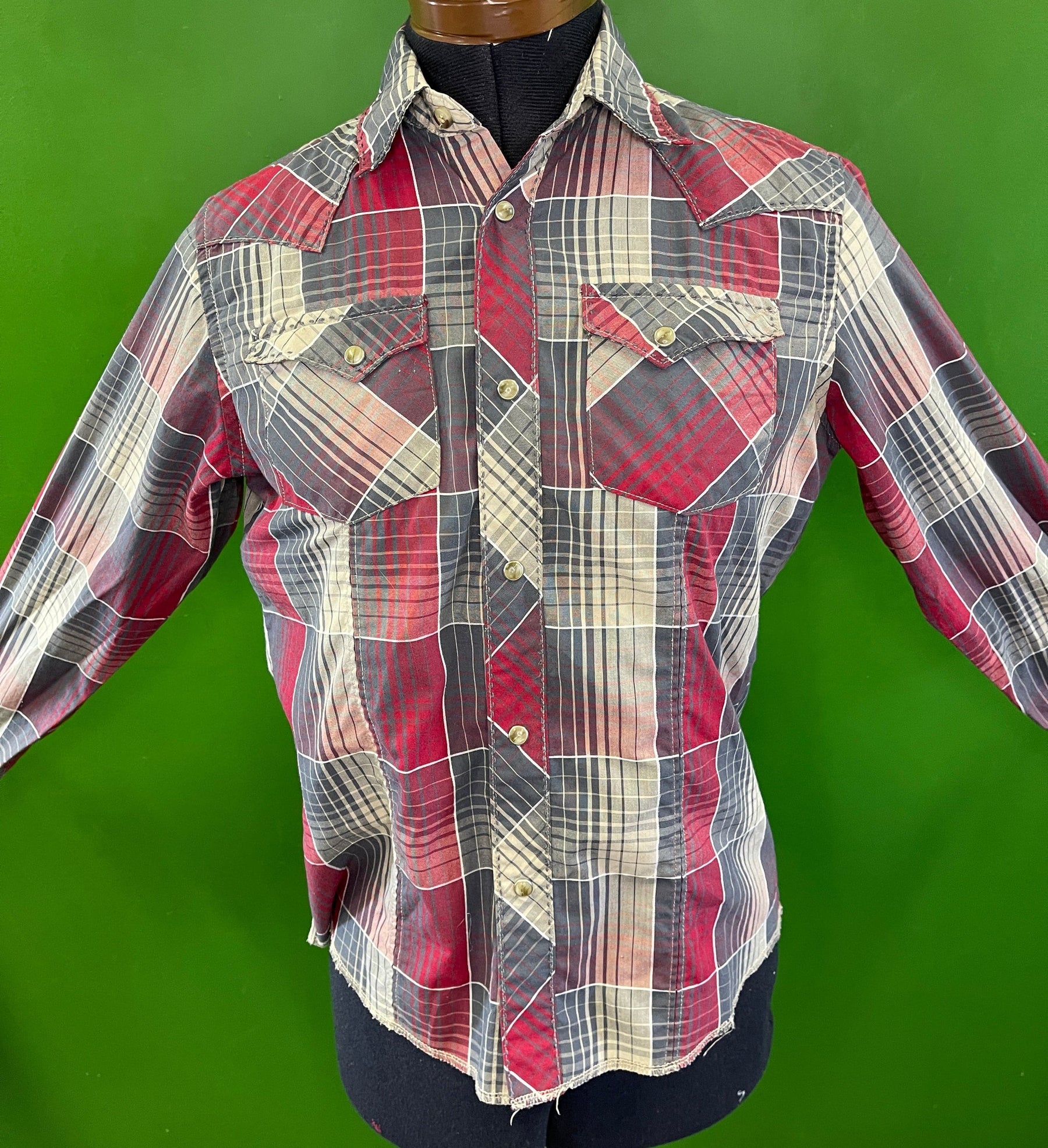 Wrangler Western Red & Grey Checked Shirt Youth Large