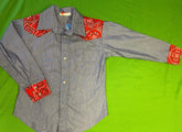 Western Blue & Bandana Pattern Shirt Youth X-Small 5