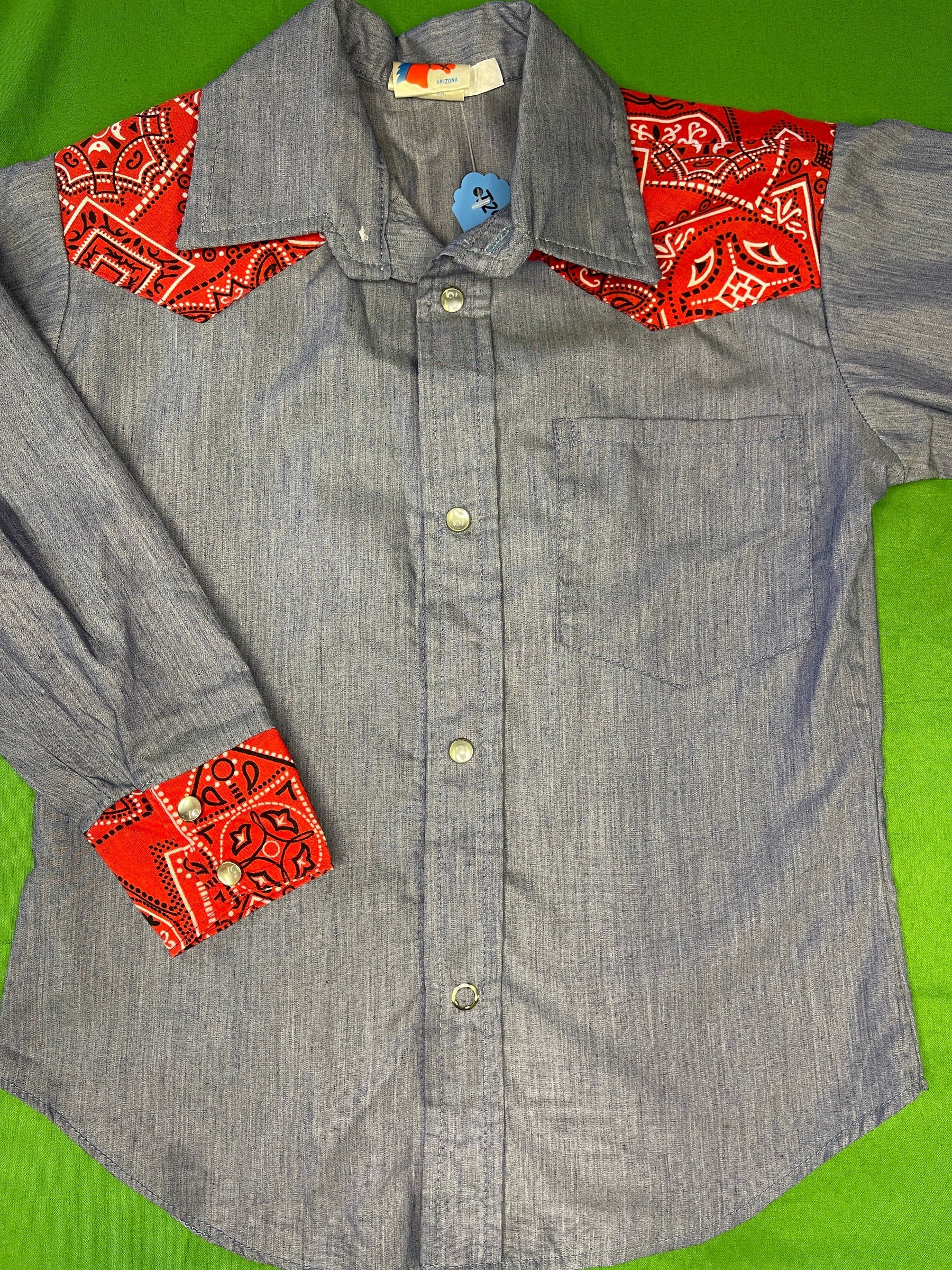 Western Blue & Bandana Pattern Shirt Youth X-Small 5