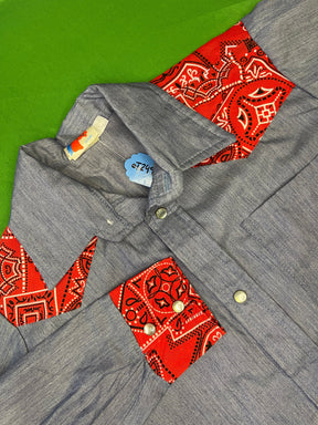 Western Blue & Bandana Pattern Shirt Youth X-Small 5