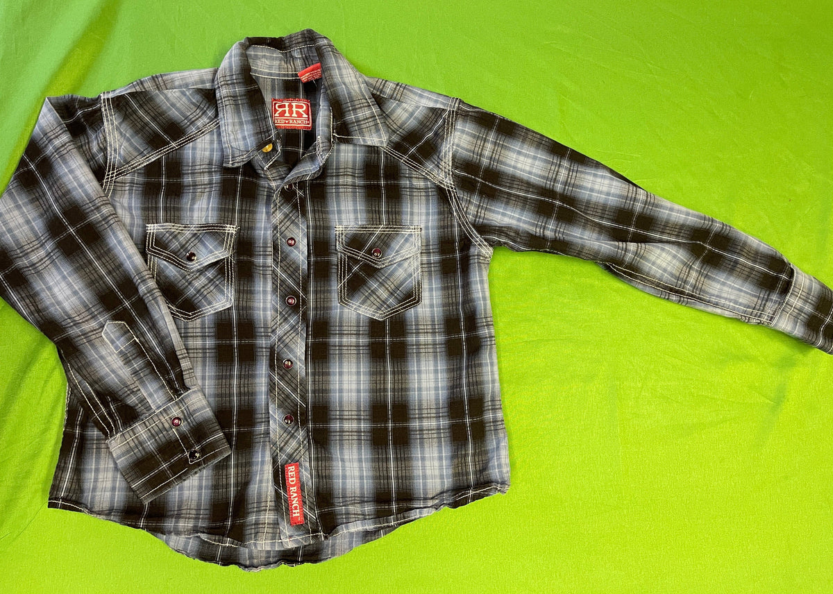 Red Ranch Western Checked L/S Flannel Shirt Youth X-Small/Small