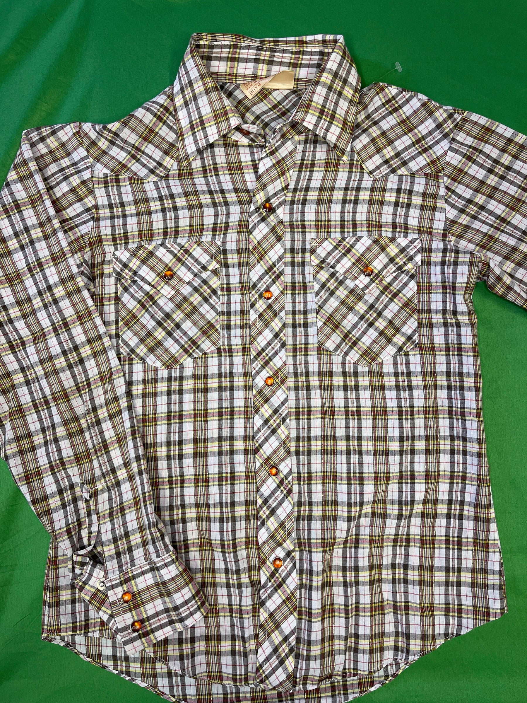 American Western Style Boys Checked Shirt Youth Medium 12