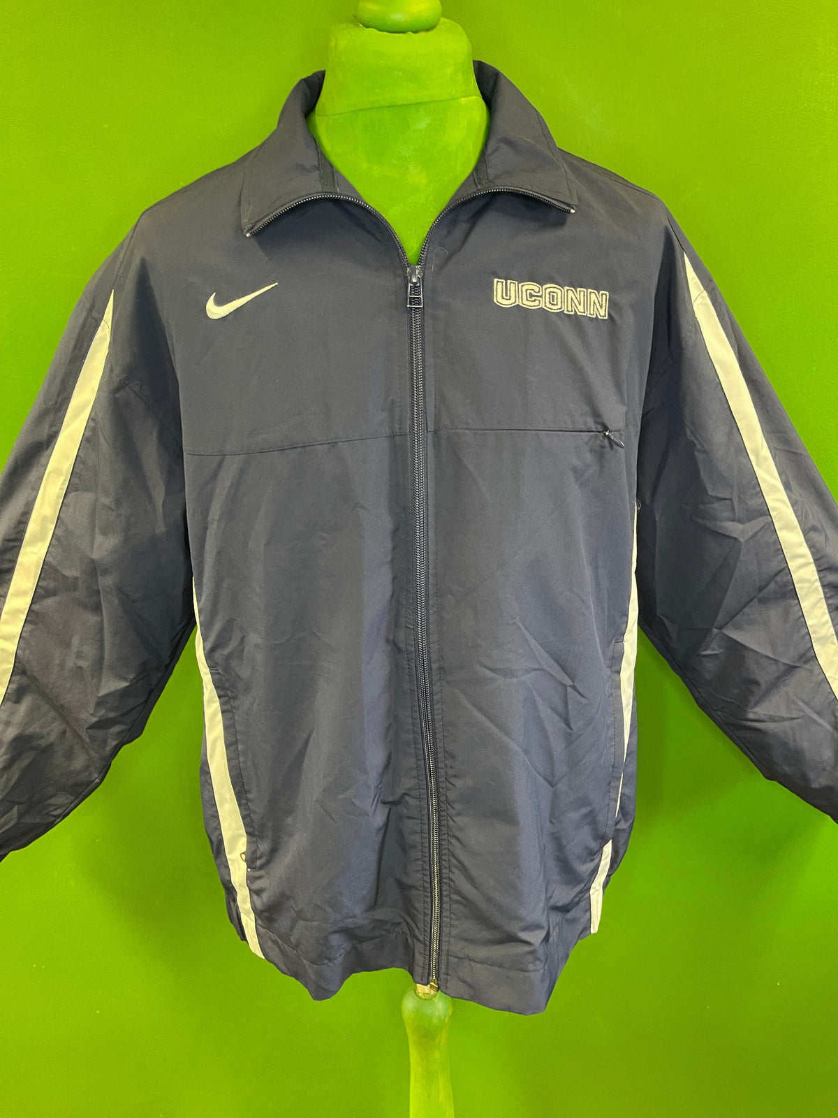 NCAA UCONN Huskies Mesh-Lined Full-Zip Windbreaker/Coat Men's Medium