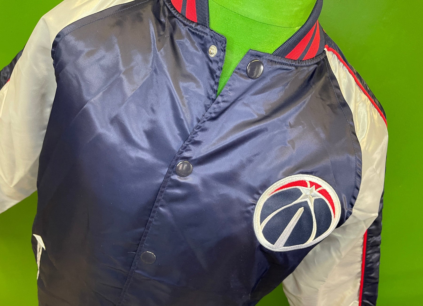 NBA Washington Wizards Majestic Like-New Bomber Jacket Men's Medium Tall