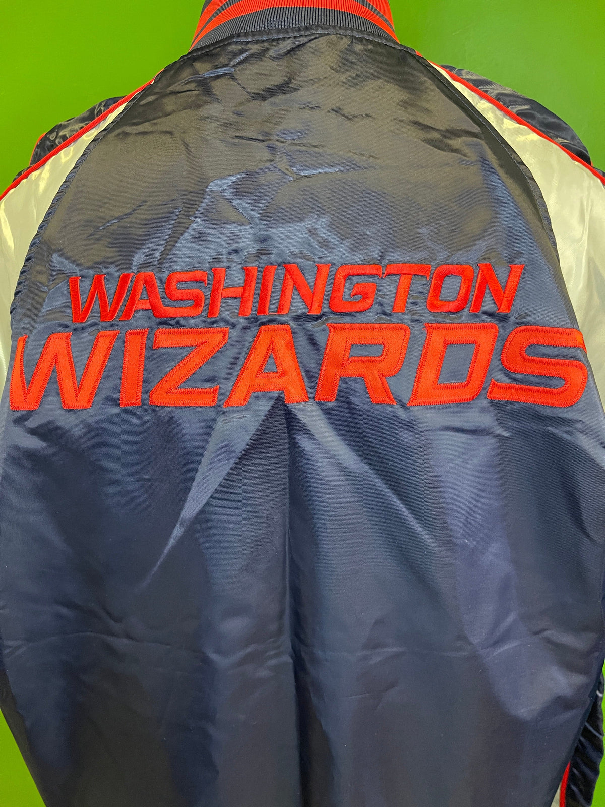 NBA Washington Wizards Majestic Like-New Bomber Jacket Men's Medium Tall