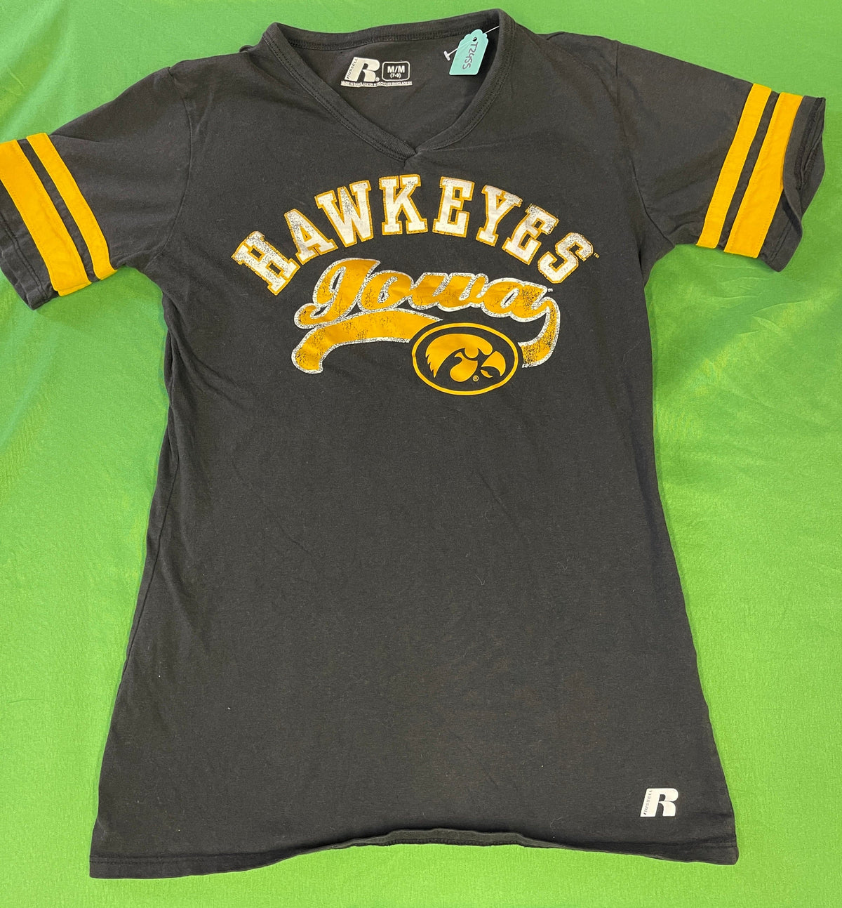 NCAA Iowa Hawkeyes Russell V-Neck Girls' T-Shirt Youth Small 7-9