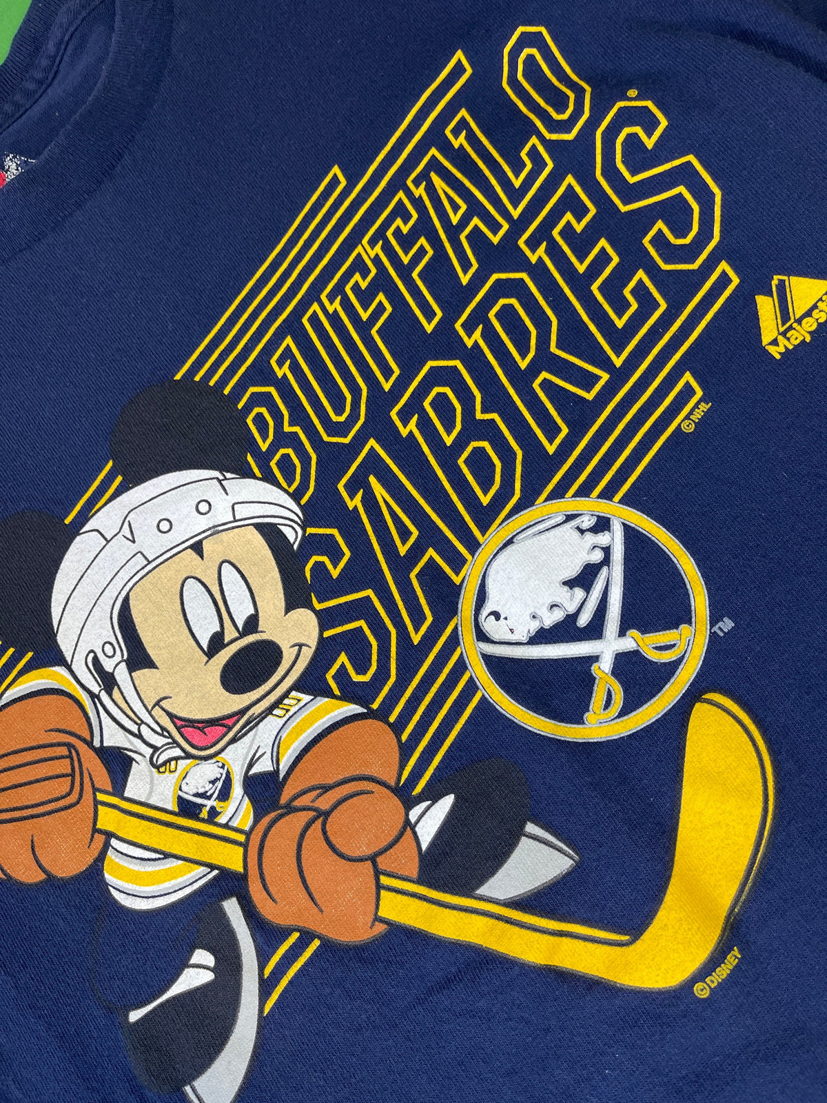 NHL Buffalo Sabres Majestic Mickey Mouse T-Shirt Youth Small