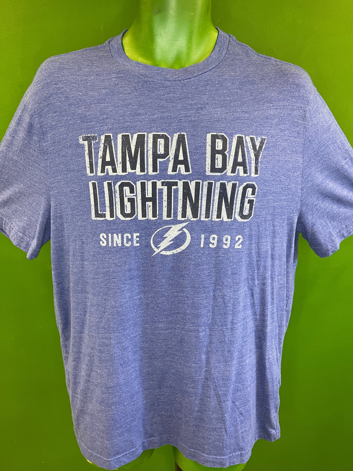 NHL Tampa Bay Lightning Heathered Blue T-Shirt Men's Large