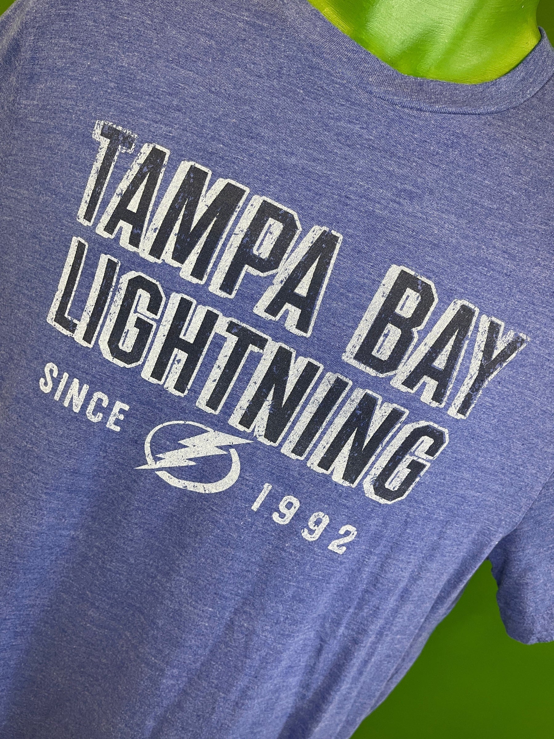 NHL Tampa Bay Lightning Heathered Blue T-Shirt Men's Large