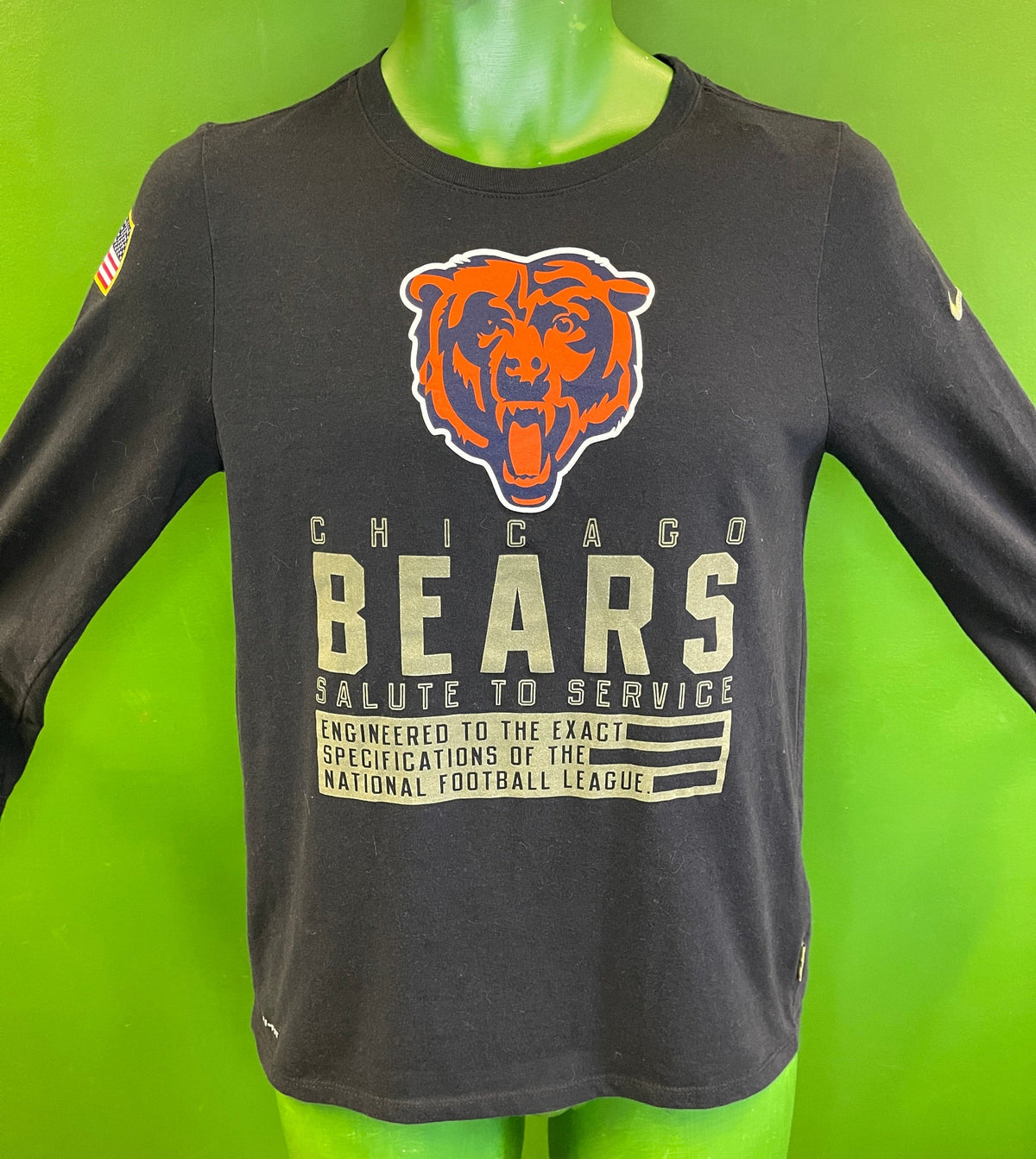 NFL Chicago Bears Dri-Fit Salute to Service L/S T-Shirt Youth Large