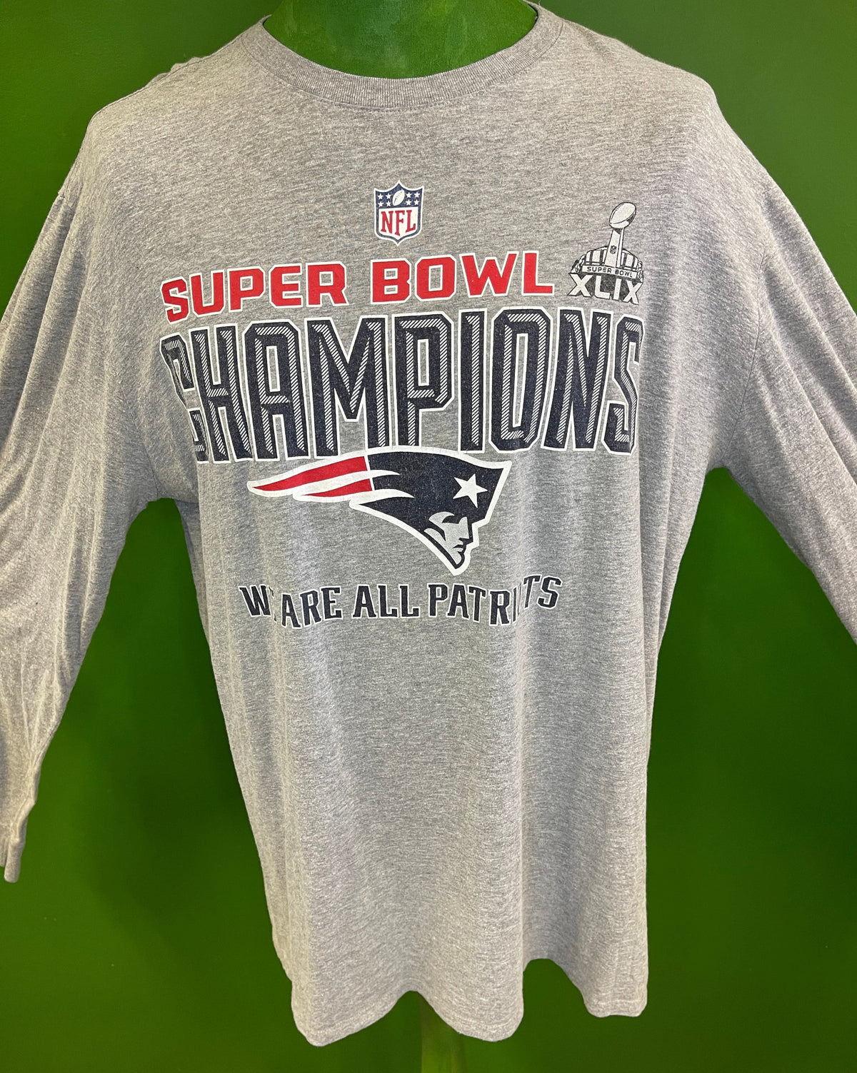NFL New England Patriots Super Bowl XLIX Champions L/S T-Shirt Men's 2X-Large